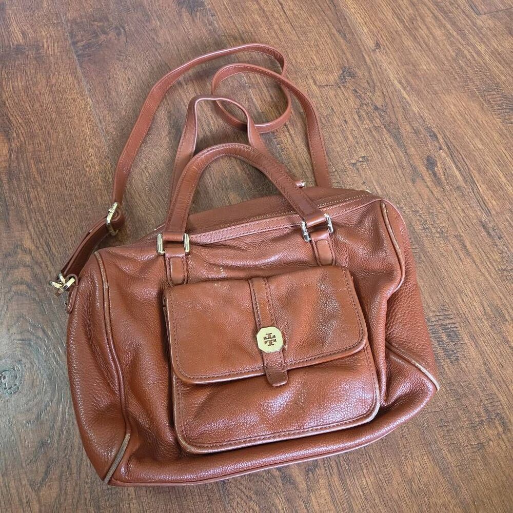 Tory Burch Boston Pebbled Leather Satchel